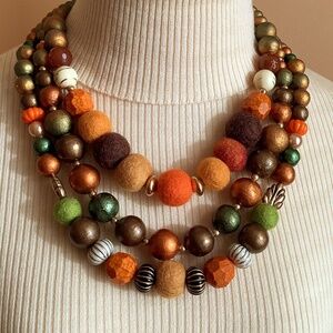 LENORA DAME Fall Vibes 3-strand Statement Necklace